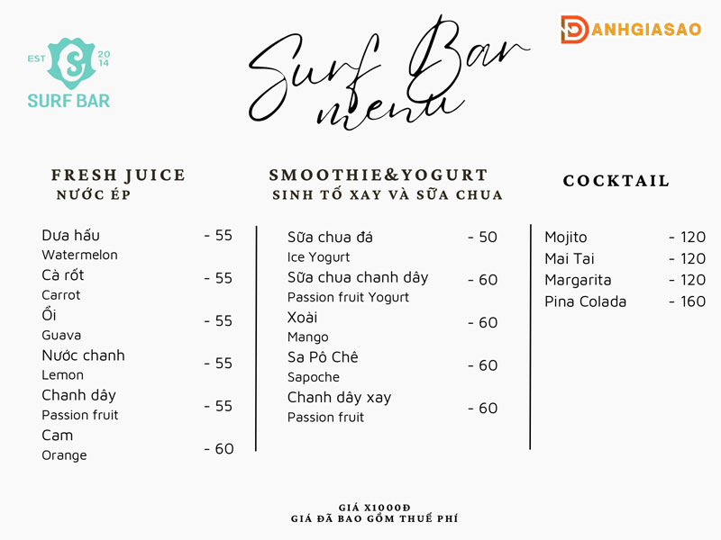 Menu-da-dang-cua-surf-bar-quy-nhon-2-danhgiasao